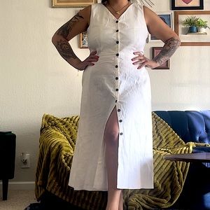 White Button Up Dress